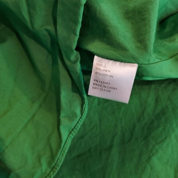 TOME Collective Linen Blend Green Midi Dress Size 8 - Picture 7 of 12